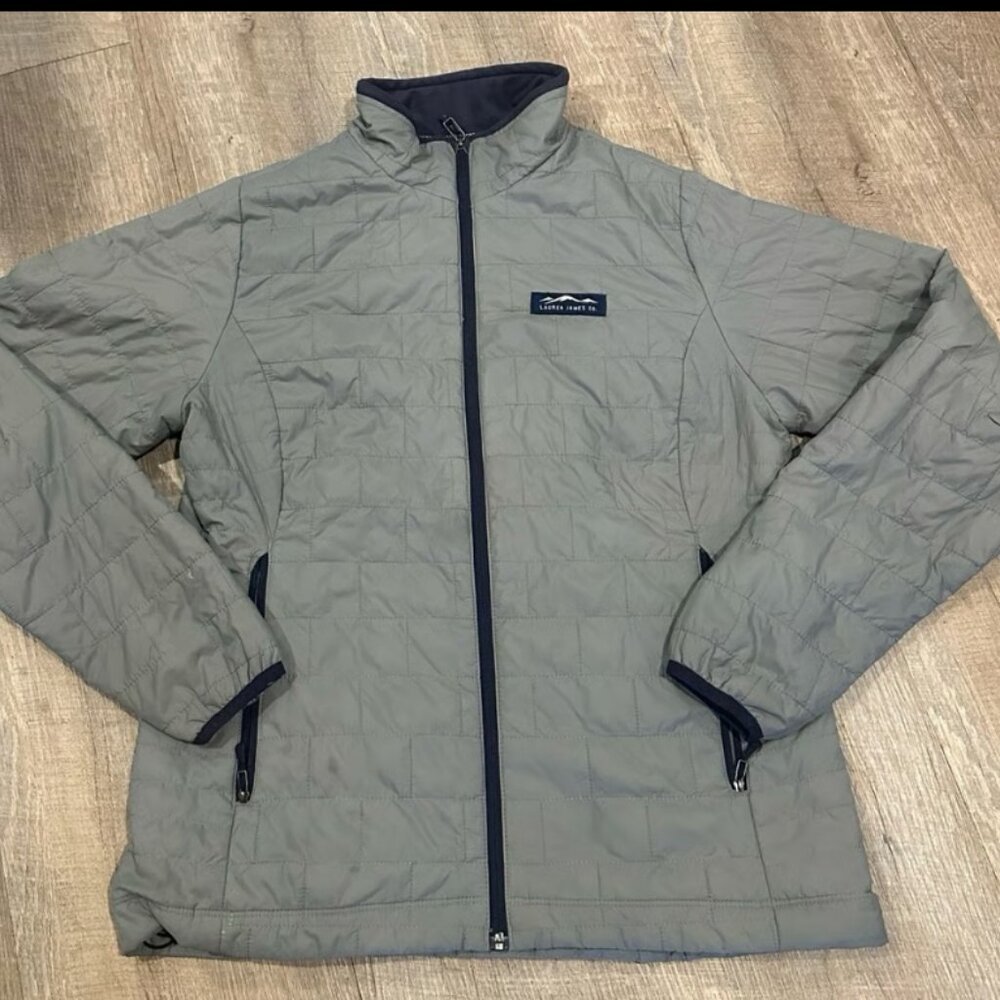 Lauren James Co. PREPTEC Womens Long Sleeve Full Zip Gray Puffer Jacket Large